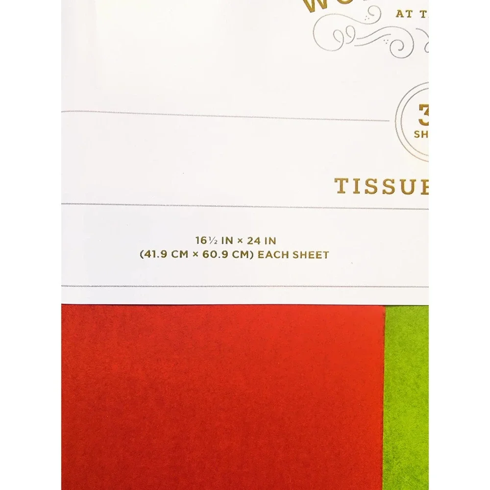 5 Wondershop at Target Tissue Paper Red White Green 30 Sheets Each (150ct) 24x16